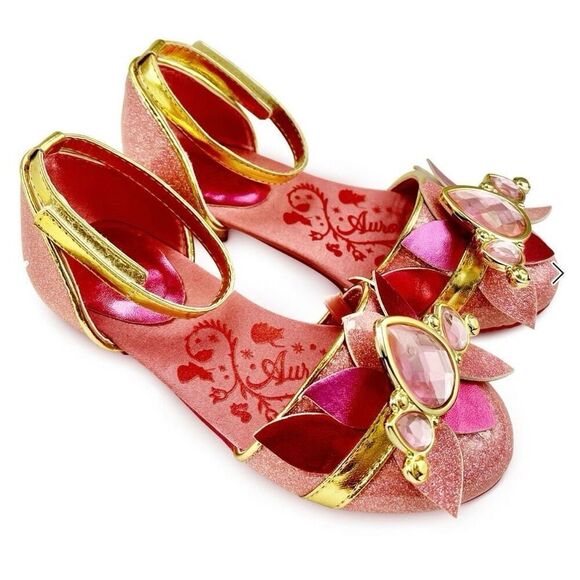 Aurora Costume Shoes Sleeping Beauty Princess Disney Store Size 13/1 Girls Kids - Picture 6 of 8